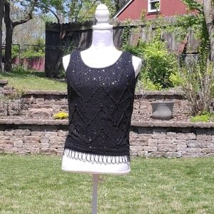 🌟 3 for $15 Deal! 🌟Suburbanites black beaded tank top size 38